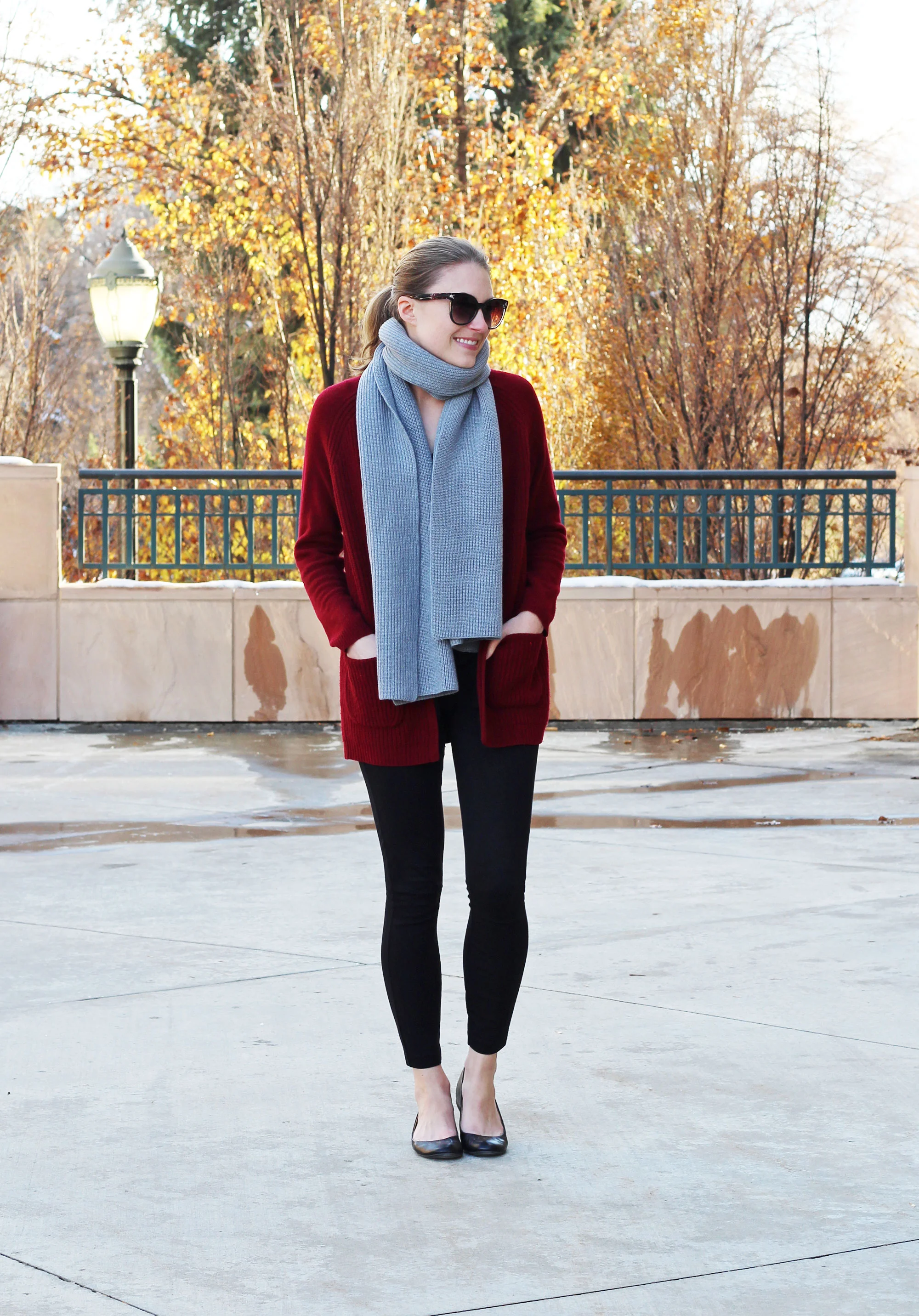 Cardigan and top scarf outfit